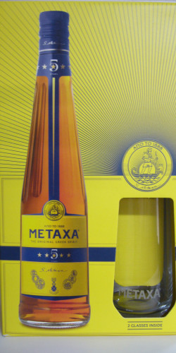 Metaxa 5* 38% 0,7L + kazeta 369,-